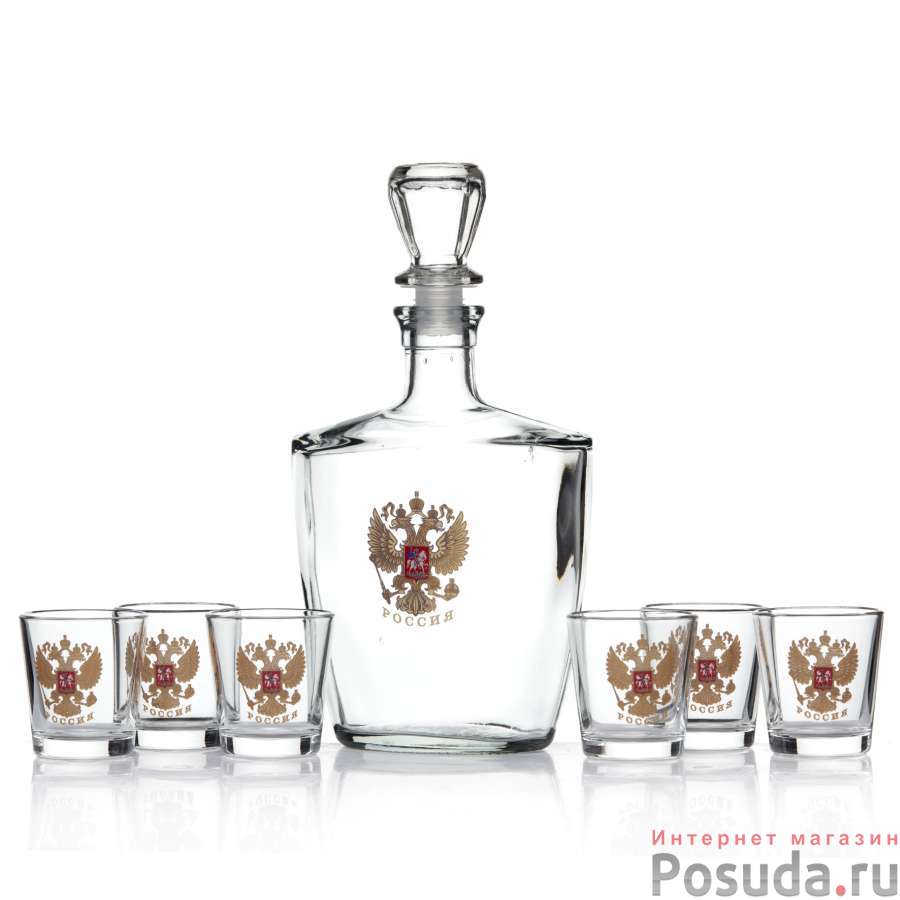 Набор стопок с графином Легион Герб, 7 предметов