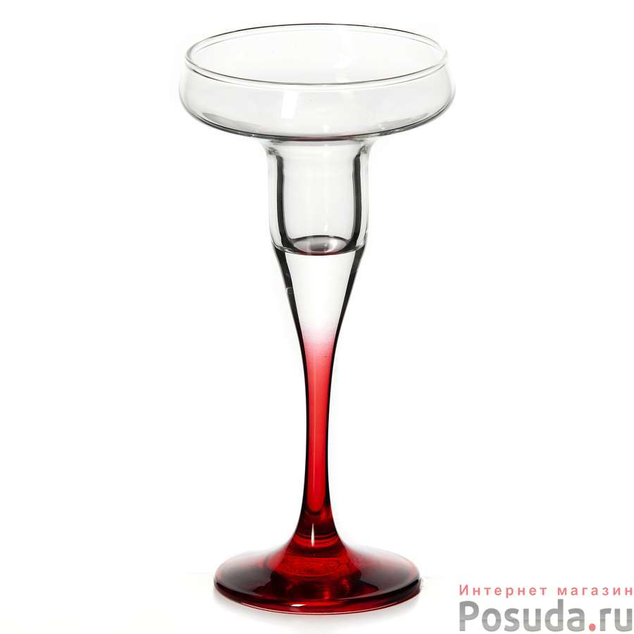 Подсвечник Pasabahce Enjoy Red, Н=17 см (ножка красная)