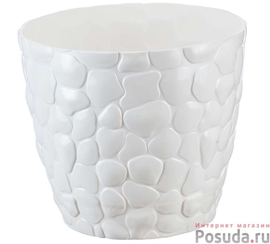 Кашпо Камни d=220 мм, 4,8 л (белый)