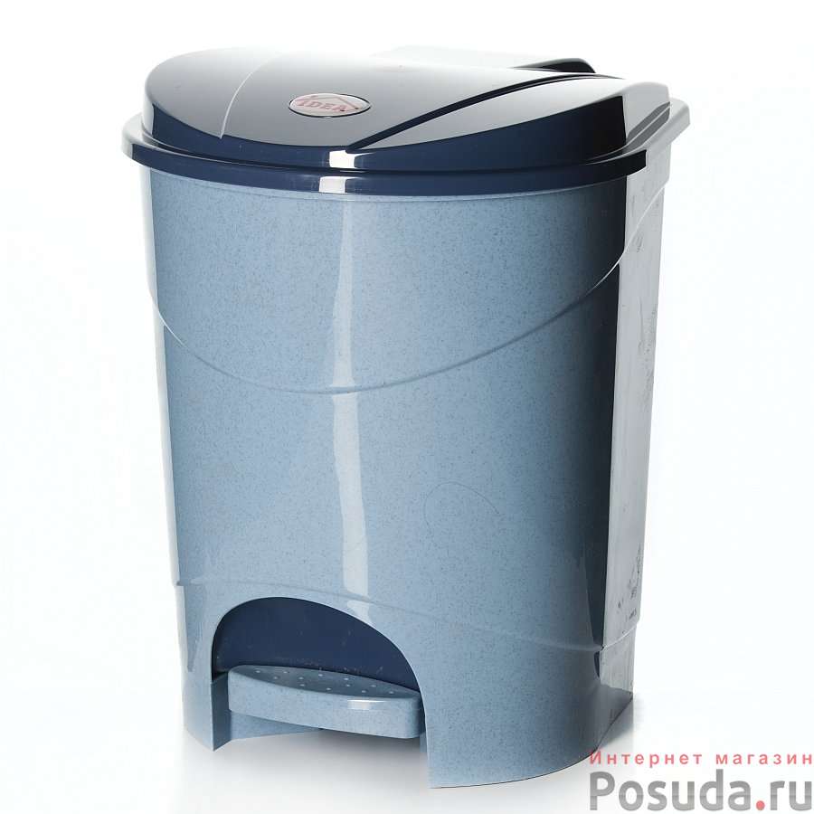 Контейнер для мусора с педалью, объем 11 л, 270 х 200 х 330 мм (цвет мраморный)