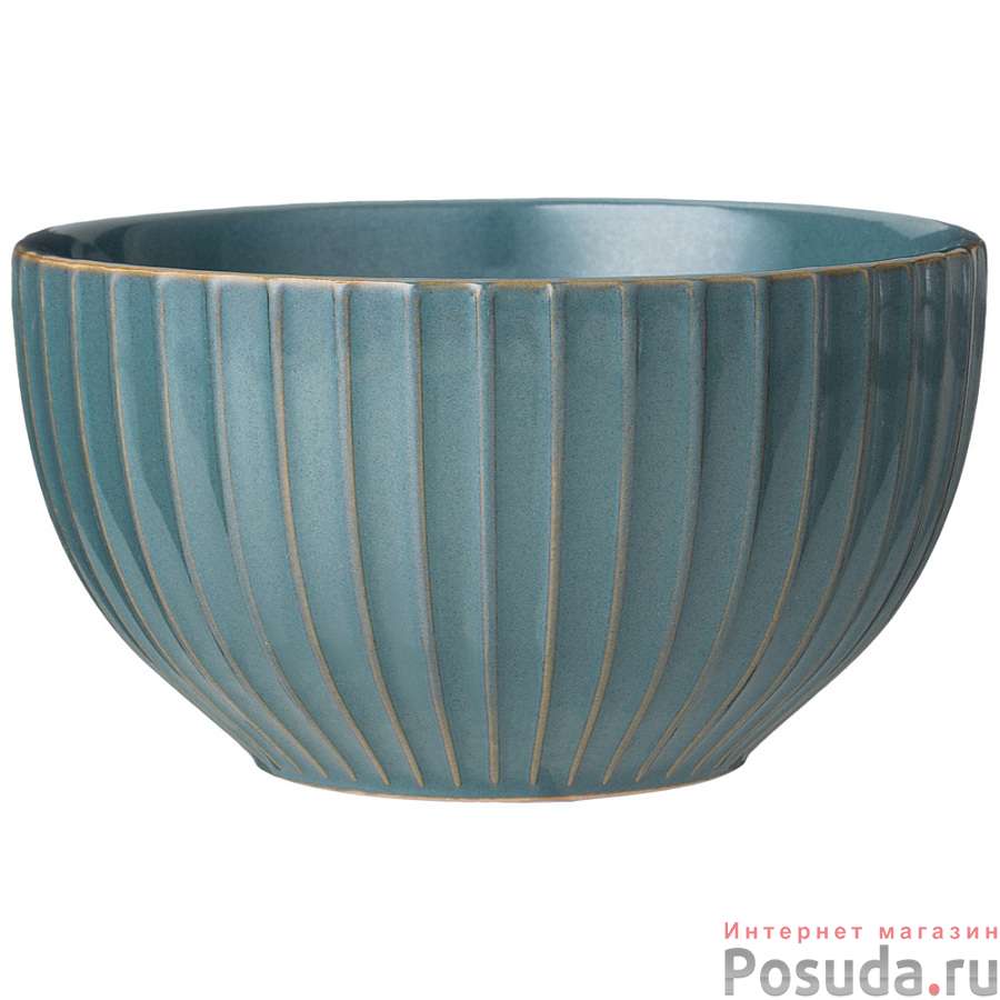 Салатник 13,5 см 580 мл Stripe collection цвет:лазурно-синий