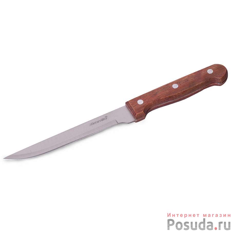 Нож для костей из нержавеющей стали с деревянной ручкой (лезвие 14.5см, рукоятка 12см)