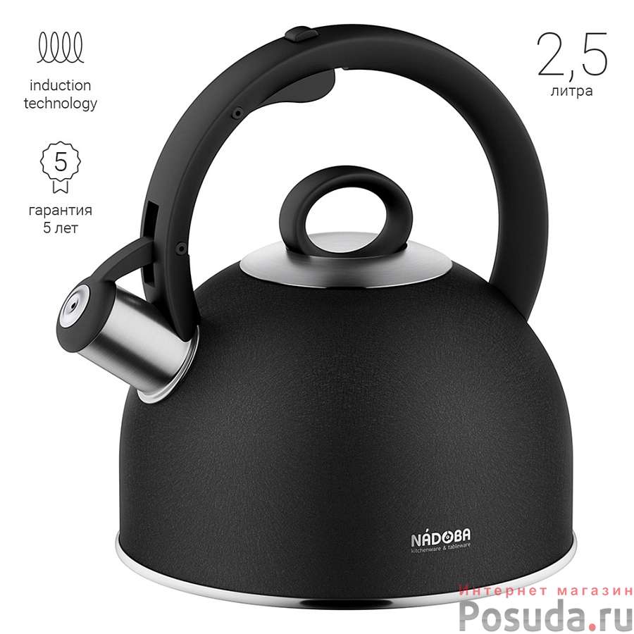 Чайник со свистком, 2,5 л, NADOBA, серия ANESA