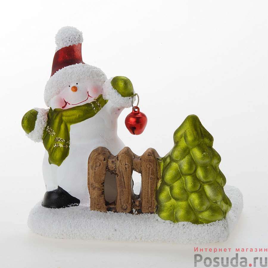 Подсвечник декоративный "снеговик", высота 9 см