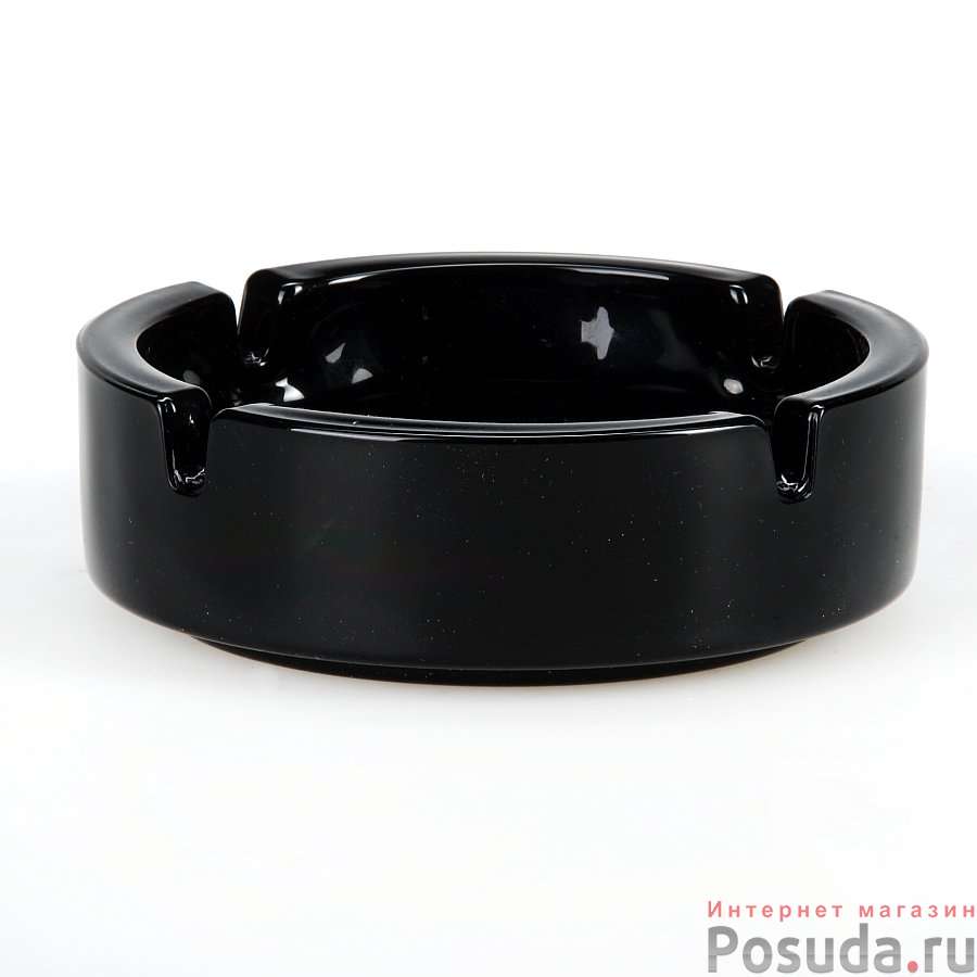 Пепельница круглая d=105 мм (черная)