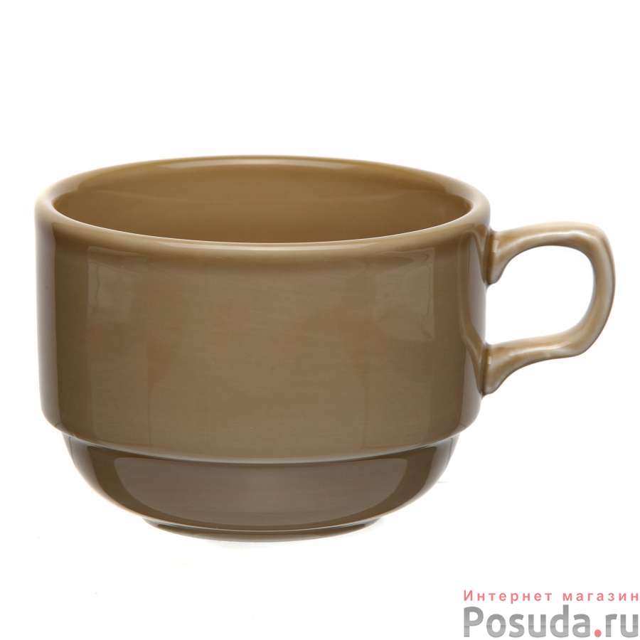 Чашка чайная ф.Браво 250 мл Акварель золотисто-коричневая 2 шт Башкирский фарфор