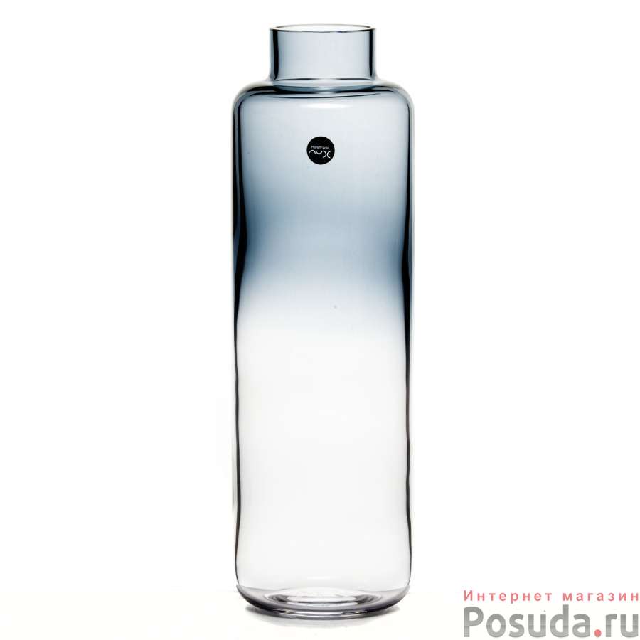 Ваза малая низкая 280 мм МАГНОЛИЯ (голуб.,верх прозрач.)