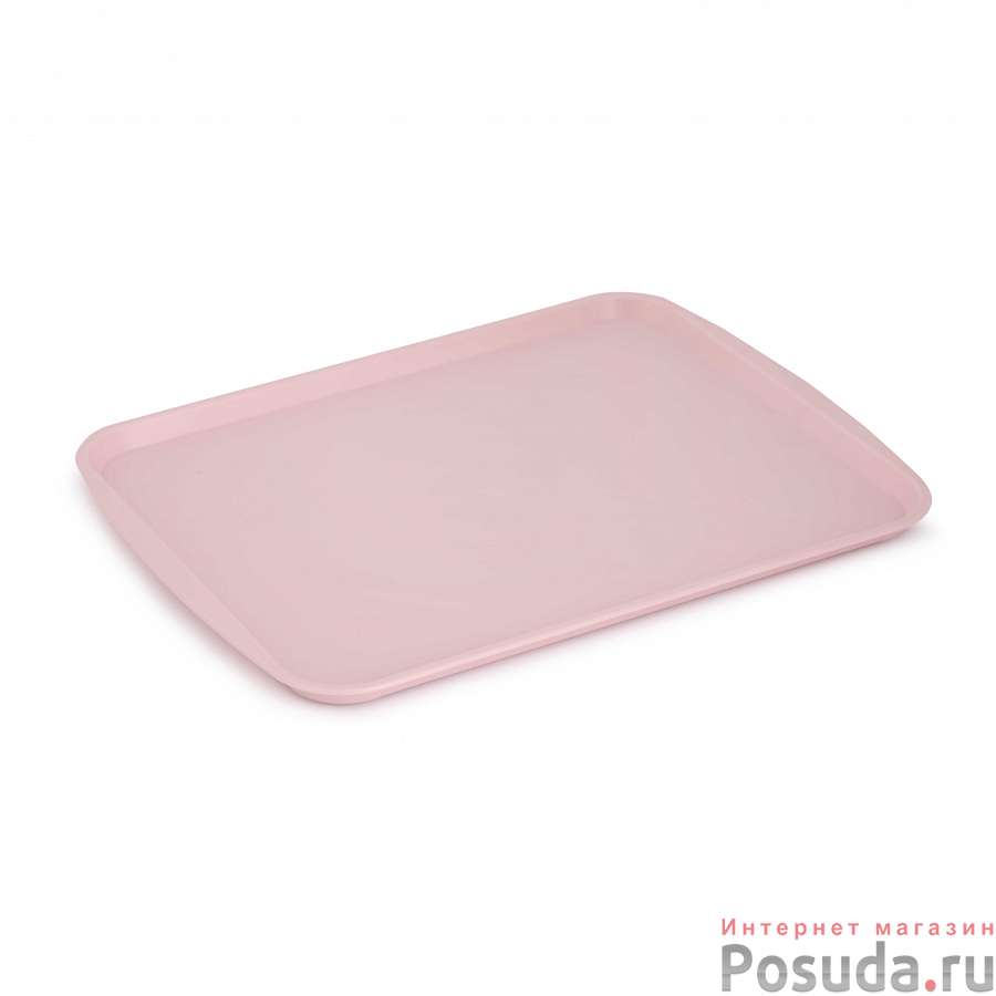 Поднос столовый 430х300мм (розовый) (уп.10)