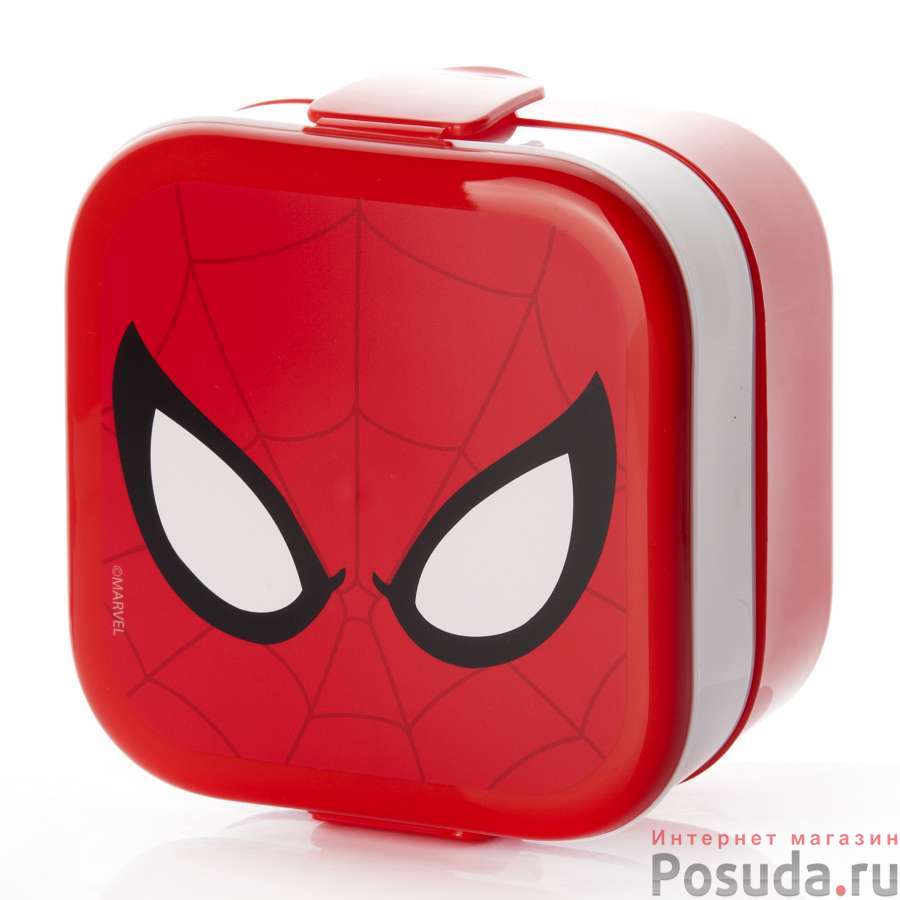 Контейнер для обеда (0,4+0,4л) Человек-Паук (красный)