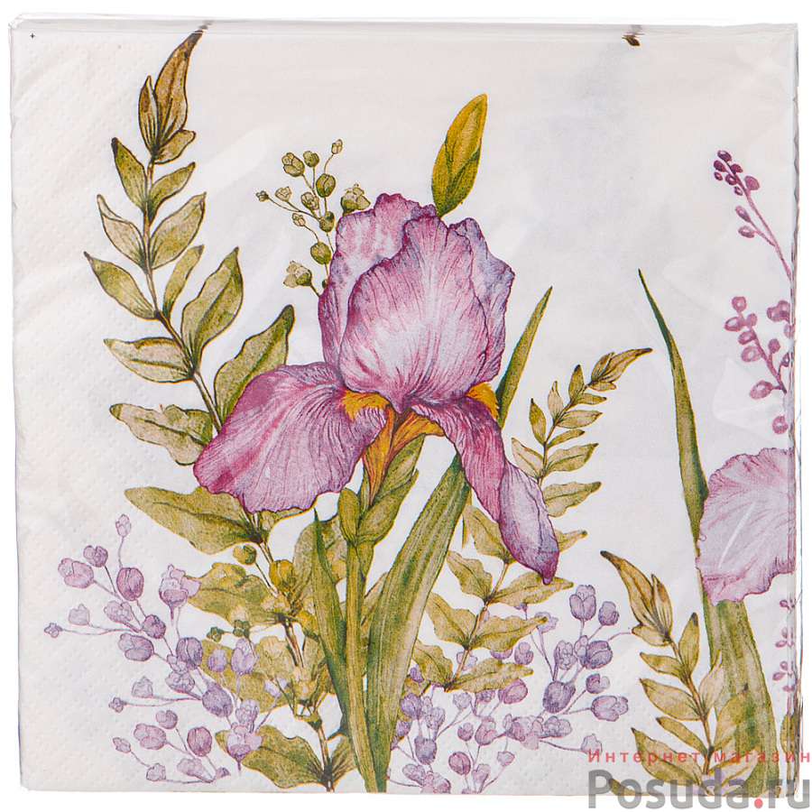 Салфетки бумажные lefard Irises 33*33см, 3слоя, 20шт