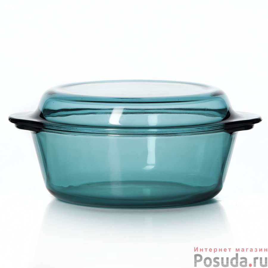 Кастрюля для СВЧ с крышкой Pasabahce Borcam синяя, объем 2л
