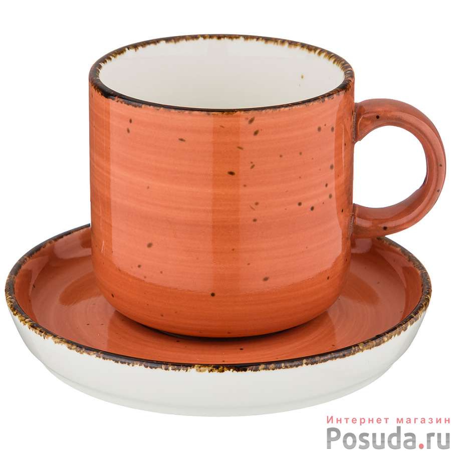 Чайный набор на 1 пер. 2 пр. "NATURE" 350 мл, цвет оранжевый