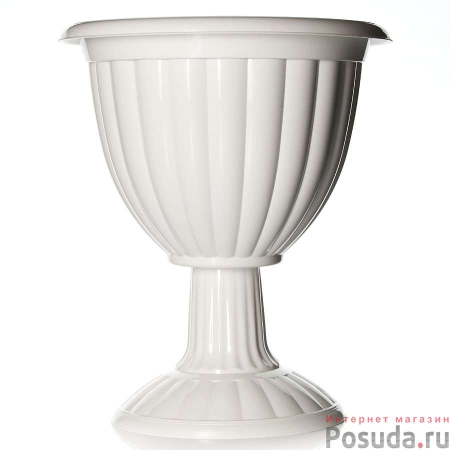 Вазон на высокой ножке "Жасмин", объем 18 л (белый)