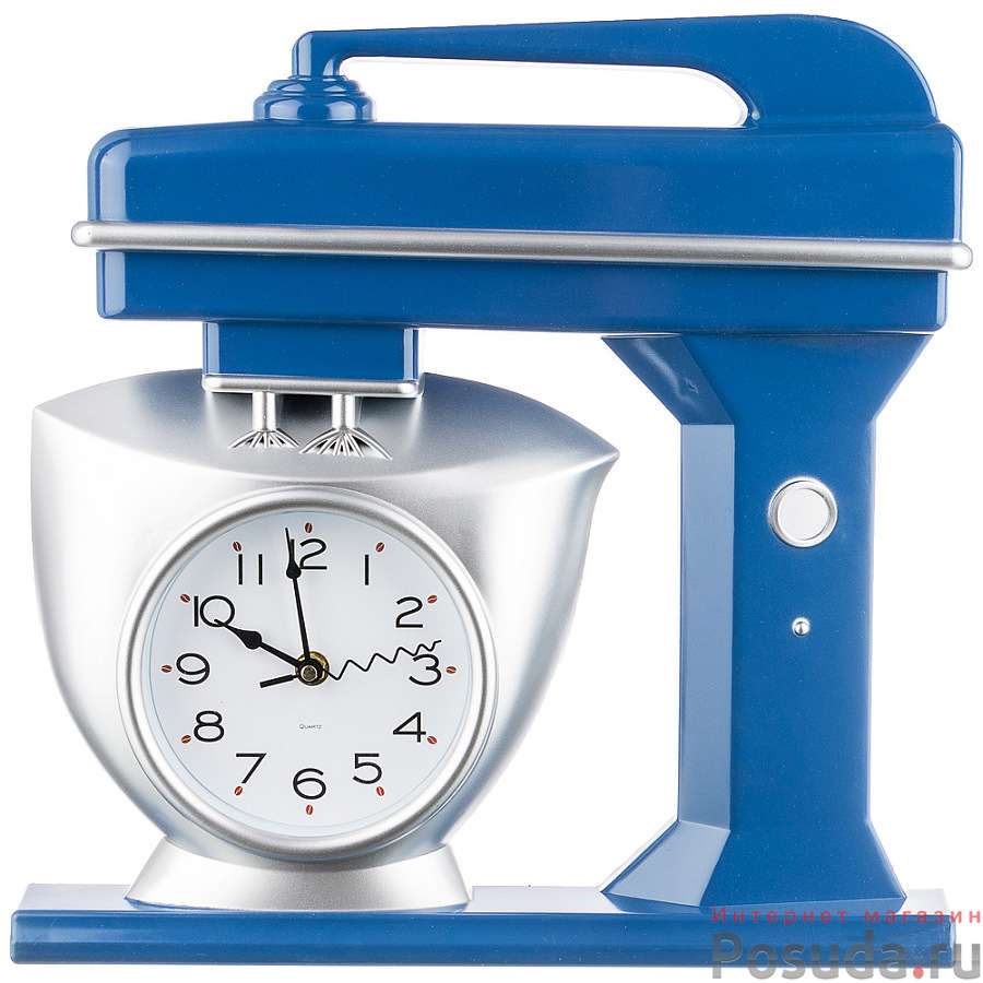 Часы настенные кварцевые Chef kitchen 39 см цвет:синий