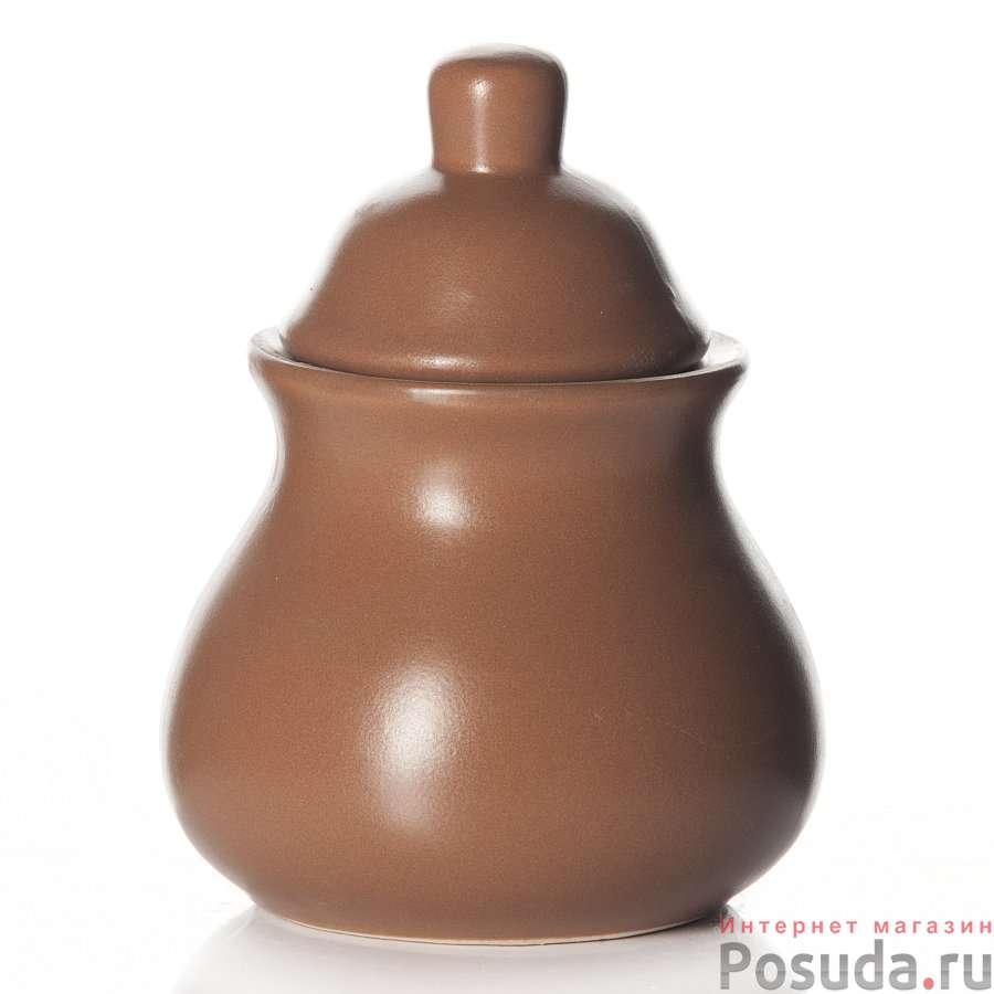 Сахарница коричневая, диаметр 6,9 см, высота 8,2 см