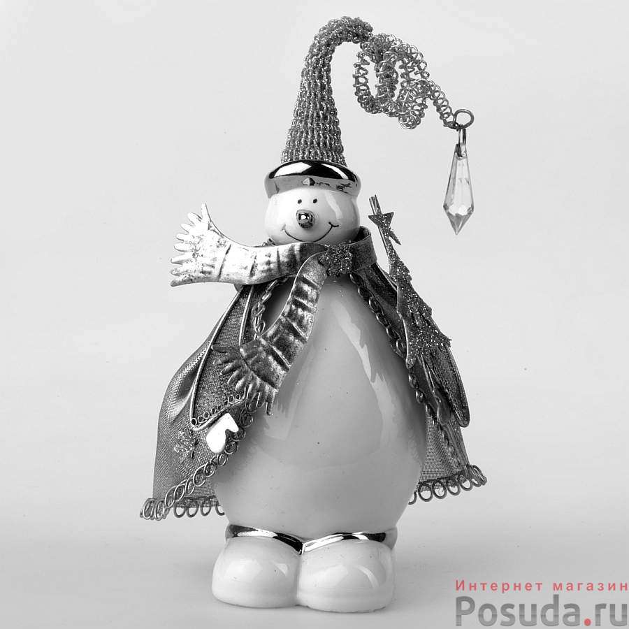 Фигурка декоративная House & Holder "Снеговик", высота 21 см