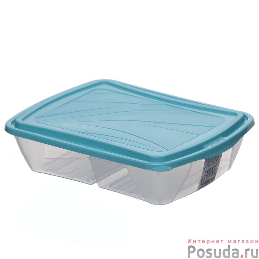 Контейнер для холодильника и микроволновой печи "BREEZE" 1,25л (голубой)
