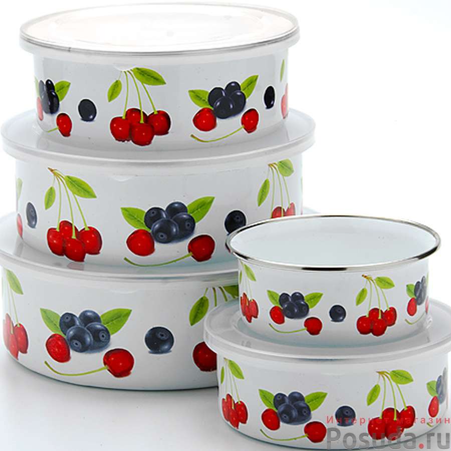 Набор мисок 5пр с/кр "Вишня"