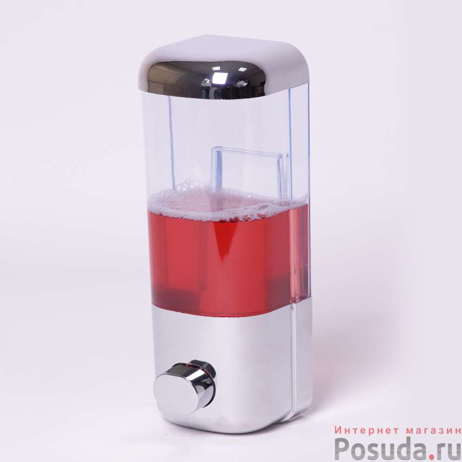 Дозатор для жидкого мыла 380мл пластиковый 8.5*8*21.5см (серебристый)