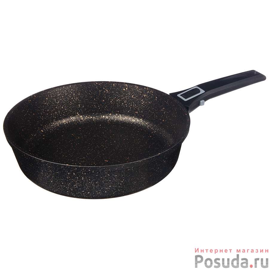 Сковорода agness премиум Черное золото 28x7,5 cм, корп 5 мм, съемн ручка, индукц, pfoa free