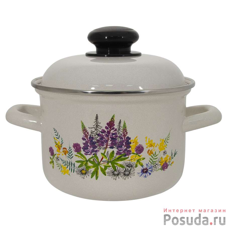 Кастрюля эмал 1,5л  16084АП2 Люпины