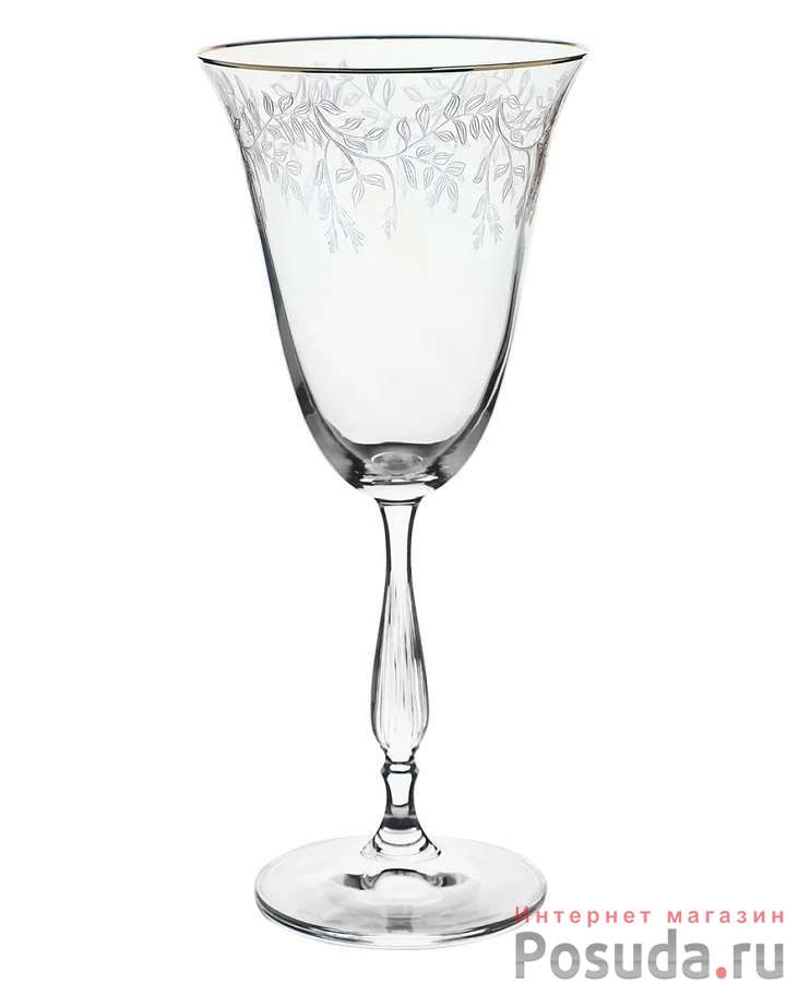 Набор бокалов 6шт. для вина "FREGATA"; Декор "Панто, затирка золото, отводка золото", 250 мл 