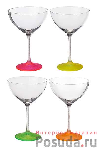 Набор бокалов для коктейлей из 4 шт."NEON FROZEN" 340 мл.