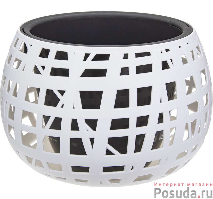 Кашпо ХАОС D290мм 4л с вставкой  Белый