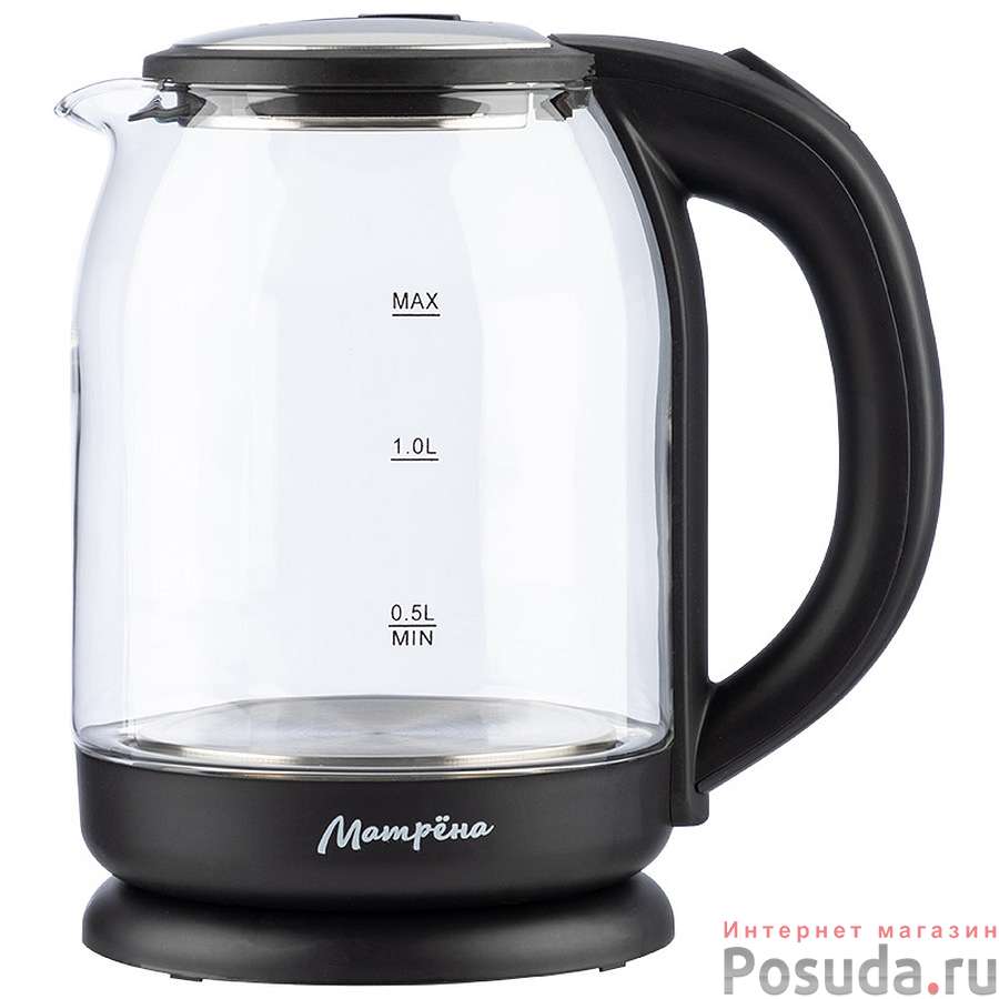 Чайник МАТРЁНА MA-154 электрический (1,8 л) стекло черный