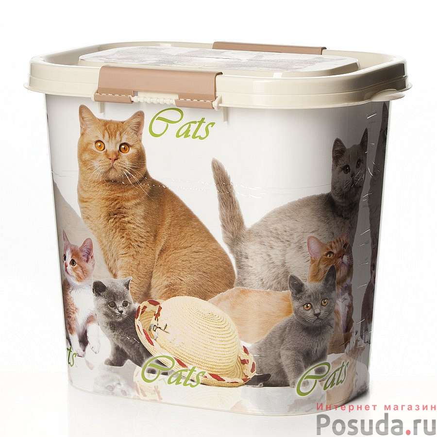 Контейнер Cats для корма 10 л (овальный) (цвет в ассортименте)