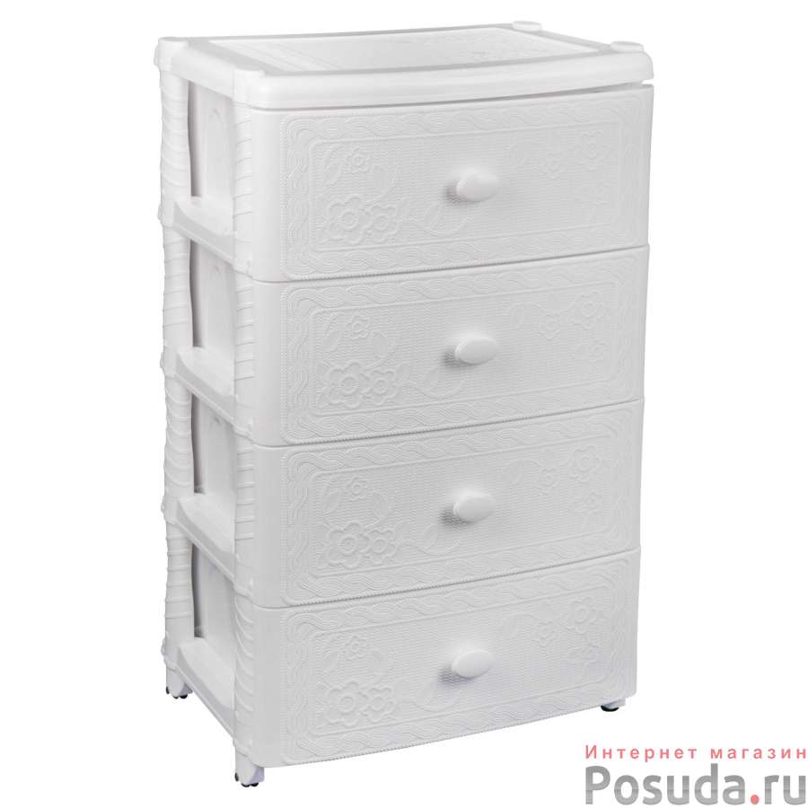 Комод широкий Флоран 4-х секционный (белый)