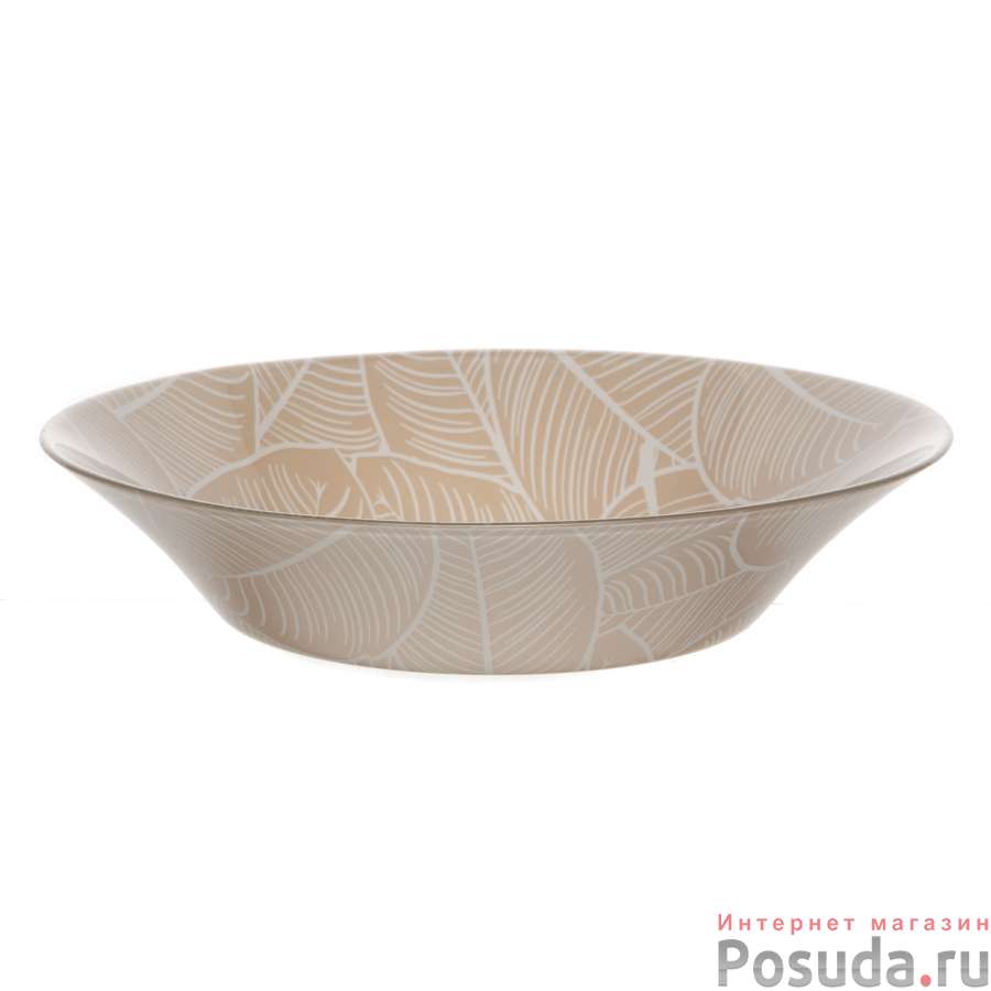 Тарелка глубокая упроч.Pasabahce Ливс беж. 220 мм 2 цв.(рис.41547)