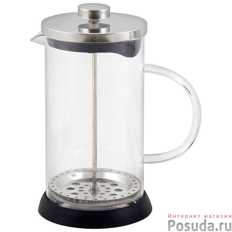 Чайник/кофейник (кофе-пресс) NERO 600 мл из боросиликатного стекла, цвет - черный