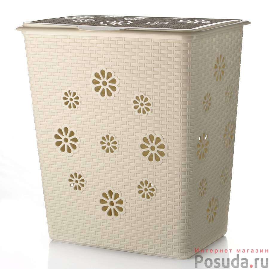 Корзина для белья "Плетенка", объем 60 л, 322*463*505 мм (цвет "слоновая кость")