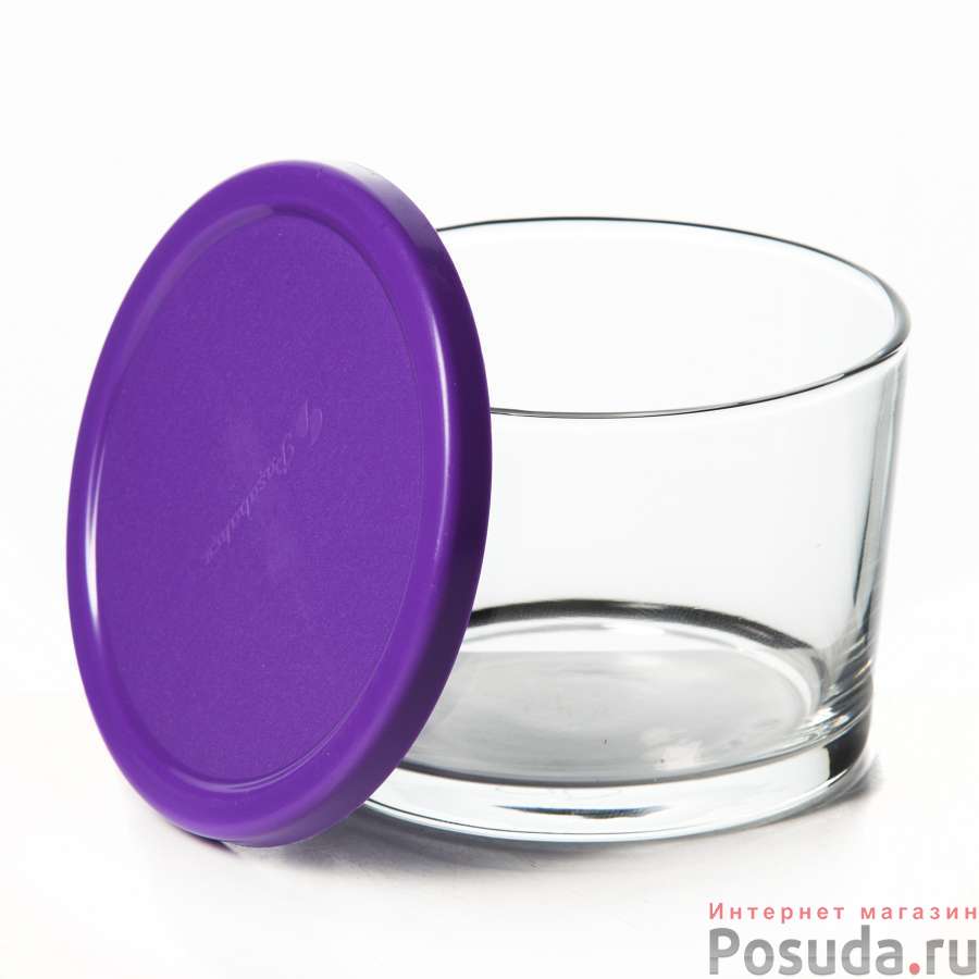 Банка малая бейзик 220 мл с фиолетовой крышкой