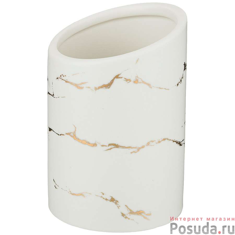 Подставка для столовых приборов коллекция Золотой мрамор цвет: white 10,8*16 см