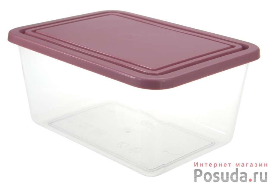 Емкость для продуктов прямоугольная 1,2 л (ягодный)