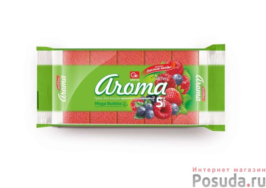 Губка из поролона GRIFON APOMA лесные ягоды 5 шт. в упаковке