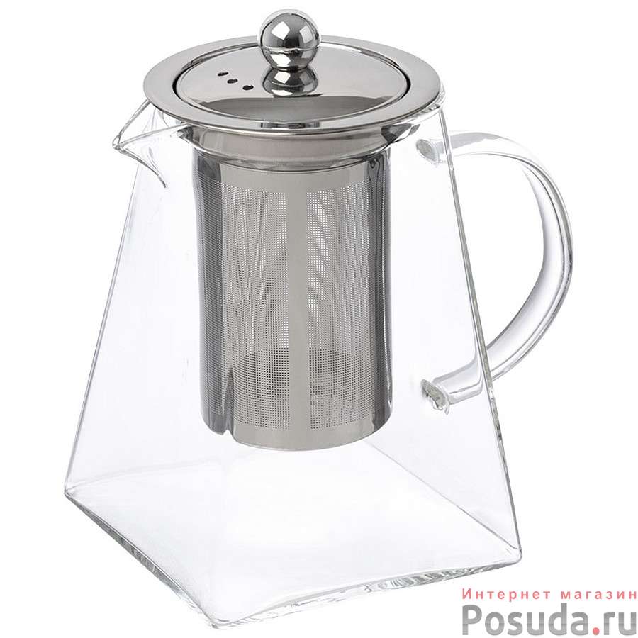 Чайник заварочный AROMA, объем 1 л, из боросиликатного стекла