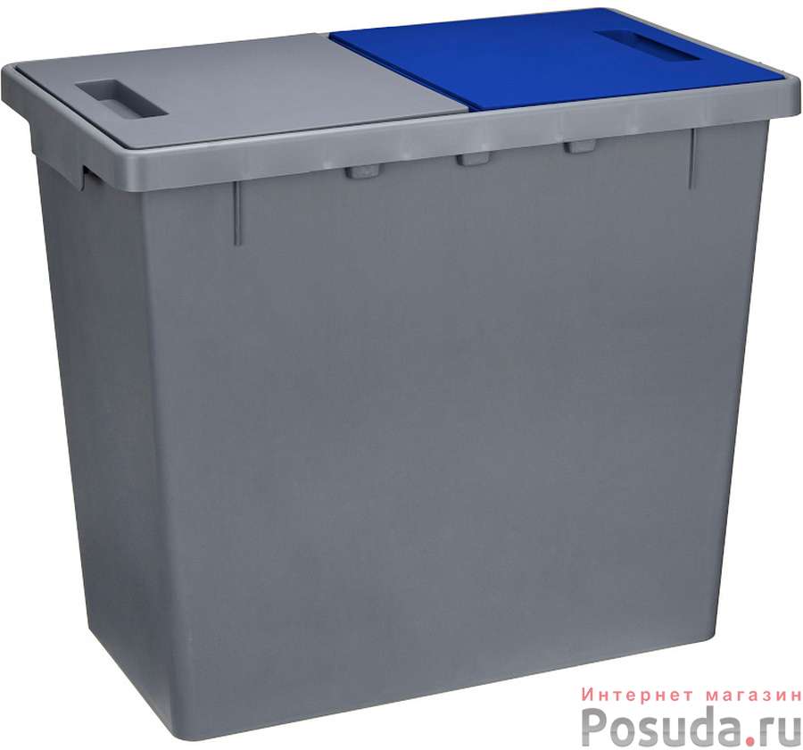 Контейнер для мусора 2-х секционный 40л (20+20л) серый