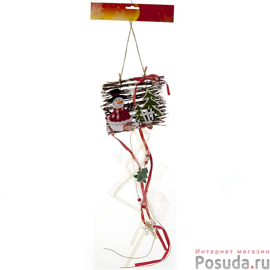 Украшение новогоднее подвесное House & Holder "Снеговик", длина 65 см
