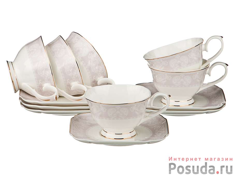Чайный набор на 6 персон Lefard Фламинго, 220 мл