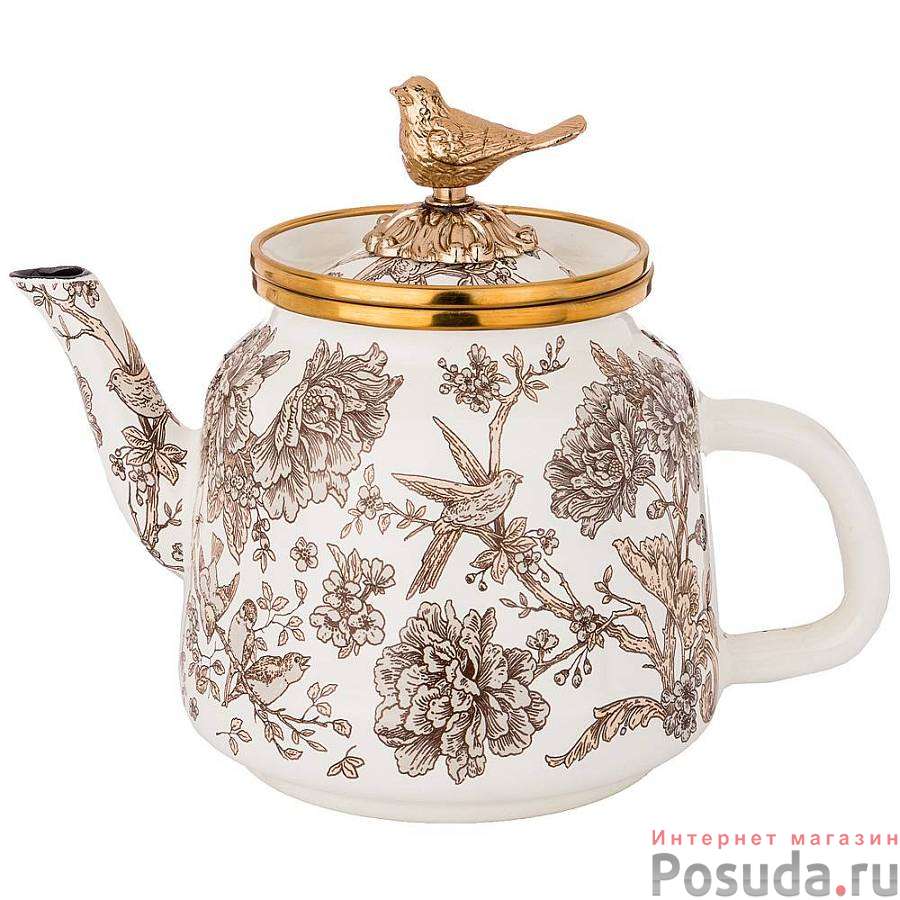 Чайник эмалированный agness, серия royal garden 1,0л подходит для индукцион.плит