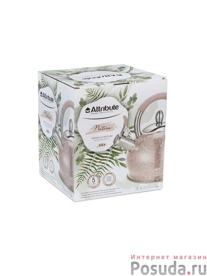 Чайник NATURA, цвет зеленый 3л