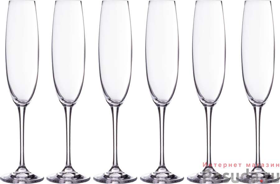 Набор бокалов для шампанского из 6 шт. Esta/fulica 250 мл высота=28 см