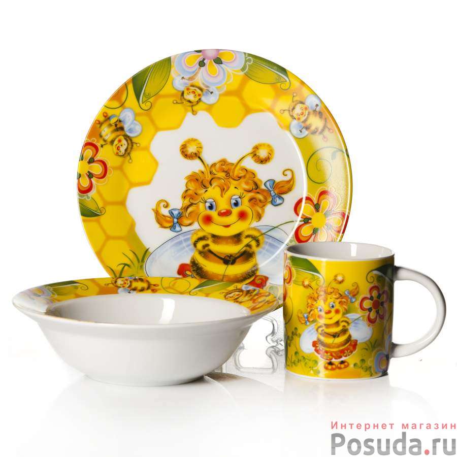 Набор детской посуды 3 предмета Непоседы Пчелка, арт M9552385