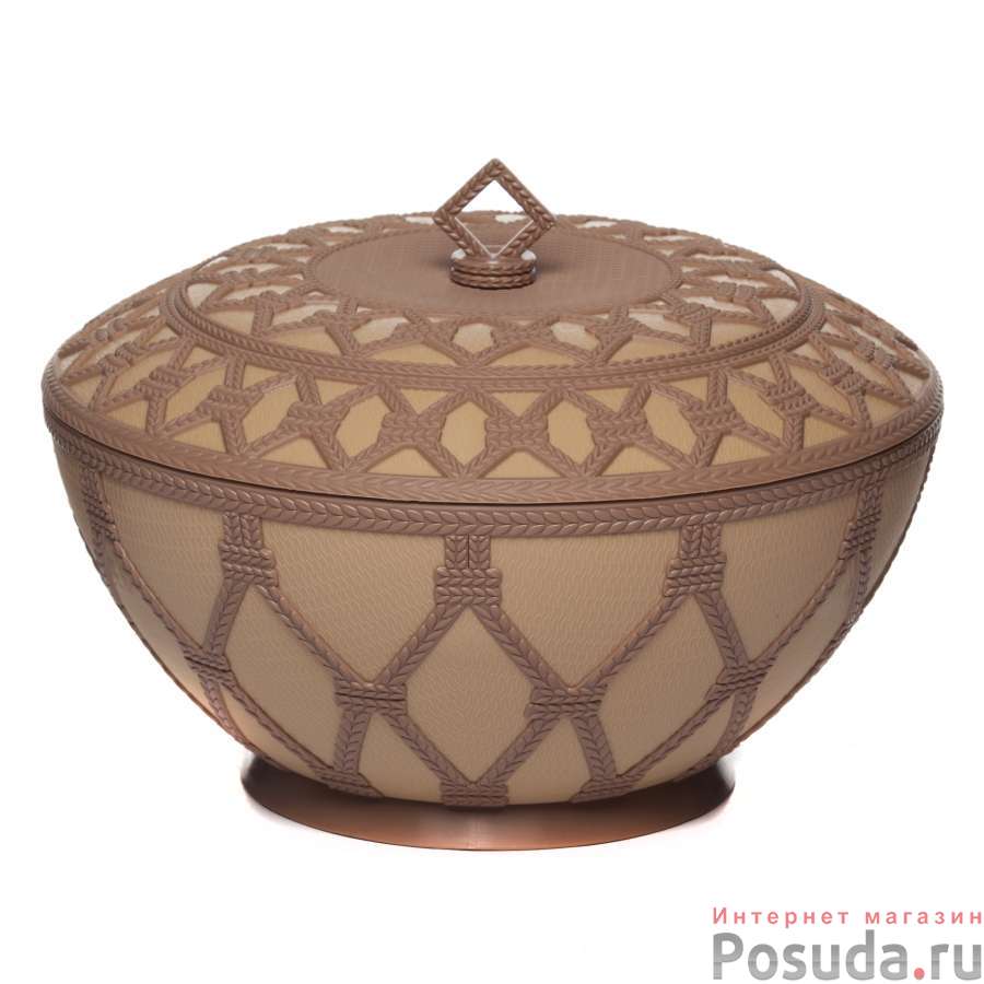 Сухарница с крышкой "Арабеска" 1,7 л (св.корич.-какао)