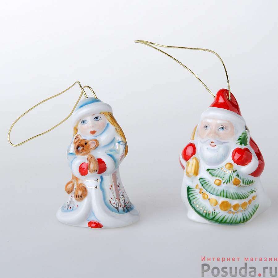 Н-р елочных украшений Дед Мороз и Снегурочка