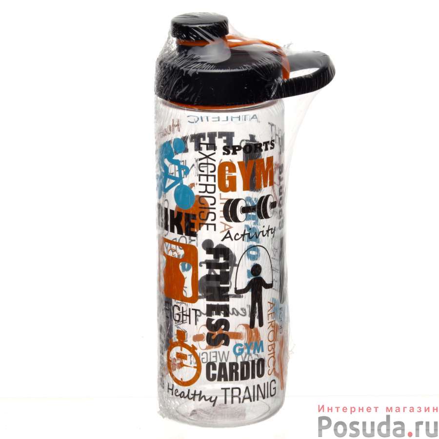 Бутылка спортивная с рисунком 750 мл