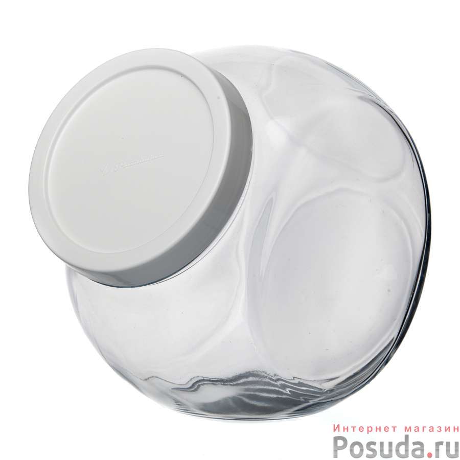 Банка с крышкой "белла", 2140 мл (белая крышка)